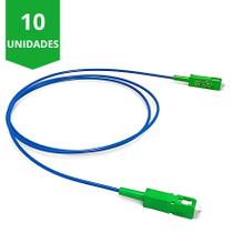Kit 10 Patch Cord Cordão Fibra Óptica Single Mod 3 Metros 2mm