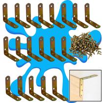 Kit 10 pç Cantoneira L Reforço Moveis 40x40 200 Parafusos