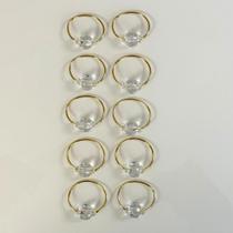 Kit 10 Pçs Anel para Guardanapo 10 Lugares Cristalino 4x3cm Argola