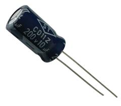 KIT 10 PÇS CAPACITOR ELETROLITICO 10X200V - 10UF X 200V 105º