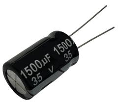 Kit 10 pçs - capacitor eletrolitico 1500x35v - 1500uf x 35v