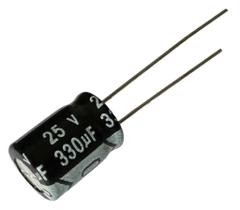 KIT 10 PÇS CAPACITOR ELETROLITICO 330X25V - 330UF X 25V 105º