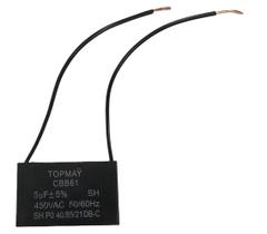 Kit 10 pçs - capacitor partida acv 5uf x 450v - 5x450v cbb61