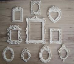 Kit 10 Pçs Molduras Resina D223 Quarto Sala Casa Moderno Vintage Parede Quadros Kit 10 Pçs Molduras Resina D223 Quarto Sala Casa Moderno Vintage Parede Quadros