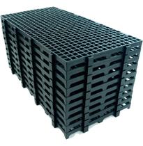 Kit 10 Pçs Pallet Estrado Plástico 2,5x25x50 Preto = 1,25m