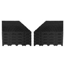 Kit 10 Pçs Pallet Estrado Plástico 2,5x25x50 Preto