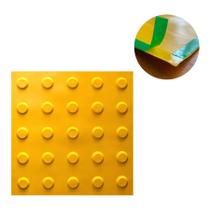 KIT 10 PÇS PISO TÁTIL PVC 25x25 ALERTA AMARELO ADESIVADO