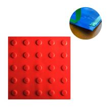 KIT 10 PÇS PISO TÁTIL PVC 25x25 ALERTA VERMELHO ADESIVADO
