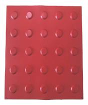 Kit 10 Pçs Piso Tátil Pvc 25X25 Alerta Vermelho