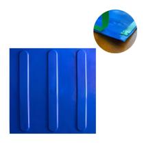 KIT 10 PÇS PISO TÁTIL PVC 25x25 DIRECIONAL AZUL ADESIVADO