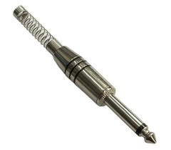 Kit 10 pçs - plug p10 mono - prata e preto - com mola