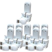 Kit 10 pcs - soquete anti vibratório croica / fluorescente / g13 branco Kit 10 pcs - soquete anti vibratório croica / fluorescente / g13 branco