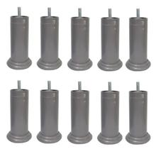 Kit 10 Pe Cama Box Fixo Cinza 12cm Plástico Com Parafuso Central