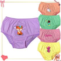 Kit 10 Peça Calcinhas Infantil 100 Algodão Tamanho M Cores Sortidas Moda Infantil 1 a 12 an