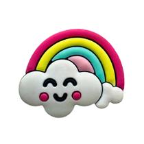Kit 10 Peças aplique Emborrachado Nuvem Arco Iris
