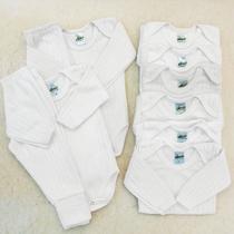 Kit 10 Peças Atacado Body Bebê Branco Unissex Manga Longa Mijão Canelado Liso Delicado Maternidade Menino Menina Kit 10 Peças Atacado Body Bebê Branco Unissex Manga Longa Mijão Canelado Liso Delicado Maternidade Menino Menina