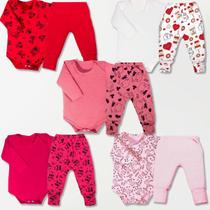 Kit 10 Peças Body E Mijão Manga Longa 100%algodão Menina Kit 10 Peças Body E Mijão Manga Longa 100%algodão Menina