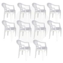 Kit 10 PeÇas Cadeira Com BraÇos Iguape Branca Tramontina Kit 10 PeÇas Cadeira Com BraÇos Iguape Branca Tramontina