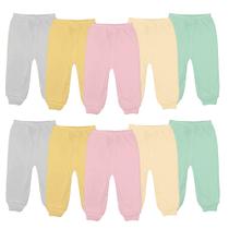 Kit 10 Peças Calça Mijão Roupa de Bebê Malha Liso Pé Aberto Kit 10 Peças Calça Mijão Roupa de Bebê Malha Liso Pé Aberto