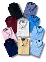 KIT 10 peças - Camisa Social Manga Longa Slim e Tipo Linho (sem cinza)