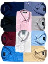 KIT 10 peças - Camisa Social Manga Longa Slim e Tipo Linho (sem linho azul claro)