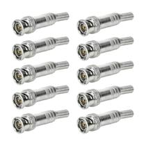 Kit 10 Peças Conector Bnc Com Mola Plug Cftv Alta Qualidade Kit 10 Peças Conector Bnc Com Mola Plug Cftv Alta Qualidade