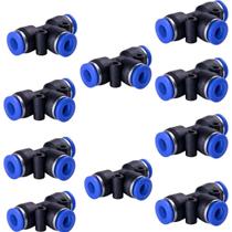 Kit 10 Peças Conexão Pneumática União Em T 04Mm ( Tee )