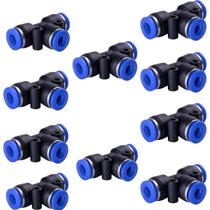 KIT 10 Peças Conexão Pneumática União Em T 8mm ( Tee )