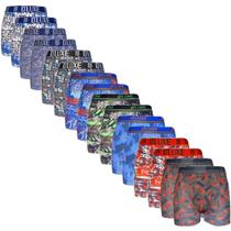 Kit 10 Peças Cuecas Box Boxer Microfibra Adulto Masculino Estampadas Sortidas Original Kit 10 Peças Cuecas Box Boxer Microfibra Adulto Masculino Estampadas Sortidas Original