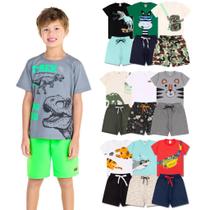 Kit 10 Peças de Roupas infantil para Menino 5 Camisetas 5 Bermudas Kit com 5 Conjuntos Infantil Verão para Menino dias quentes Kit 10 Peças de Roupas infantil para Menino 5 Camisetas 5 Bermudas Kit com 5 Conjuntos Infantil Verão para Menino dias quentes