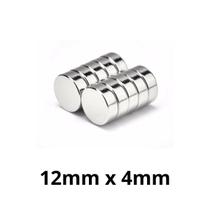 Kit 10 Peças Imã Neodímio Disco Magnético N35 12 x 4 mm Super Forte Potente Redondo