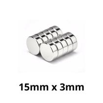 Kit 10 Peças Imã Neodímio Disco Magnético N35 15 x 3 mm Super Forte Potente Redondo Kit 10 Peças Imã Neodímio Disco Magnético N35 15 x 3 mm Super Forte Potente Redondo