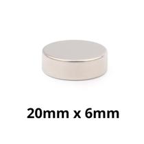 Kit 10 Peças Imã Neodímio Disco Magnético N35 20 x 6 mm Super Forte Potente Redondo