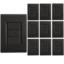 Kit 10 Peças Interruptor Simples-Tramontina Liz Grafite Kit 10 Peças Interruptor Simples-Tramontina Liz Grafite