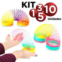 Kit 10 Peças Mola Maluca Grande Colorida Brinquedo Arco Íris -