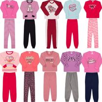 Kit 10 Peças Moletom Feminino Infantil 5 Calças + 5 Blusas