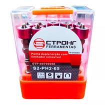 Kit 10 Peças Pontas Bit PH2 65mm Dupla torção limitador removível Adaptador furadeira parafusadeira CTPHOR CTP-93700065