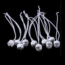 Kit 10 peças soquete com rabicho para dicróicas bipinos base gu4 gu5.3