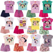 Kit 10 Peças Sortidas Infantil O show da Luna Menina - 5 Camisetas + 5 Bermudas - Kit 5 Conjuntos - Benetex Kids