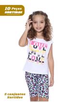 Kit 10 Peças Sortidas Menina 5 Conjuntos Verão