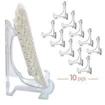 Kit 10 Peças Suporte P/ Pratos Acrílico Transparente 12,5cm