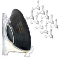 Kit 10 Peças Suporte P/ Pratos Acrílico Transparente 15cm Kit 10 Peças Suporte P/ Pratos Acrílico Transparente 15cm