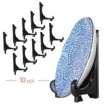 Kit 10 Peças Suporte Para Pratos e Azulejos Preto 20cm Kit 10 Peças Suporte Para Pratos e Azulejos Preto 20cm