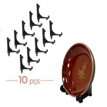 Kit 10 Peças Suporte Para Pratos e Azulejos Preto 9cm