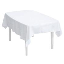 Kit 10 Peças Toalha de Retangular 1,80m Tecido Oxford Liso Branco com Bainha para Mesa Festa Buffet