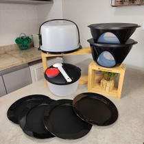 Kit 10 Peças Tupperware Jet Black - Copo, Jarra e Pratos