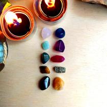 Kit 10 Pedras Cristais Naturais Amuleto Mini de Bolso - Riqueza Proteção Amor e Ansiedade - Envio Rápido