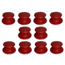 Kit 10 Pegador Puxador Tampa Vidro e Ferro Panela Vermelho