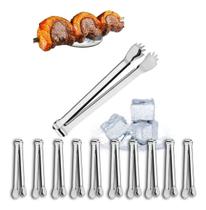 Kit 10 Pegadores Inox Multiuso Carnes Frios Gelo Rodizio Kit 10 Pegadores Inox Multiuso Carnes Frios Gelo Rodizio