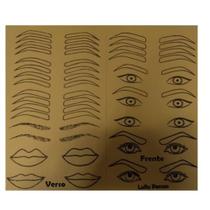 Kit 10 Pele Artificial Microblading Micropigmentação 19x14cm Kit 10 Pele Artificial Microblading Micropigmentação 19x14cm